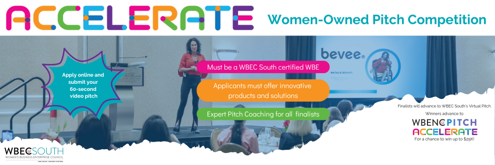Accelerate WBENC Pitch Applications now open banner