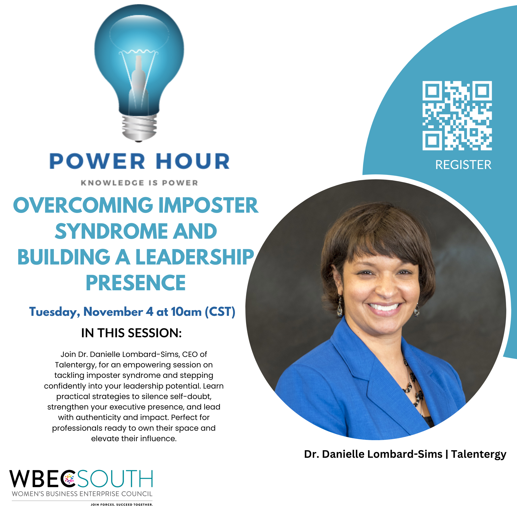 Daniele Lombard-Sims Power Hour on Nov. 4 graphic